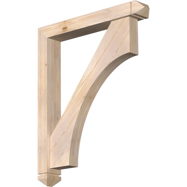 Ekena Millwork Westlake Arts and Crafts Smooth Bracket w/ Offset Brace, Douglas Fir, 5 1/2"W x 36"D x 44"H BKT0604X36X44WTL03SDF - main